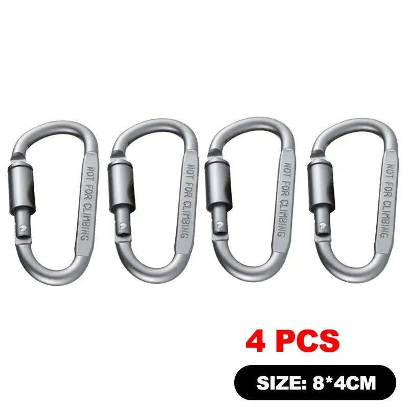 Carabiner Set For Key, Camping Survival, EDC Outdoor Keychain, Clip Alloy Aluminum Tactical
