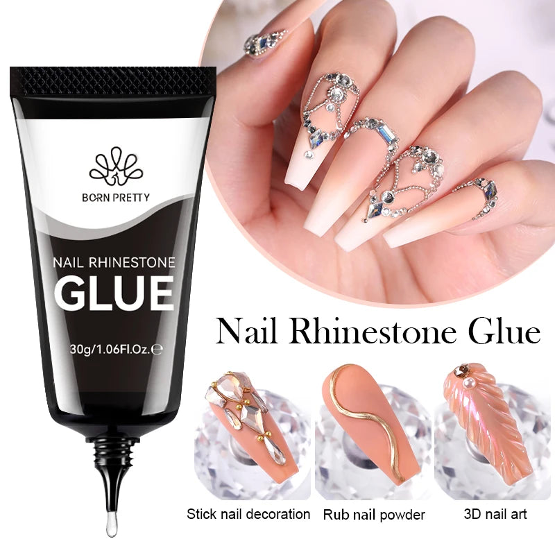 BORN PRETTY 30ml Rhinestones Glue Nail Gel