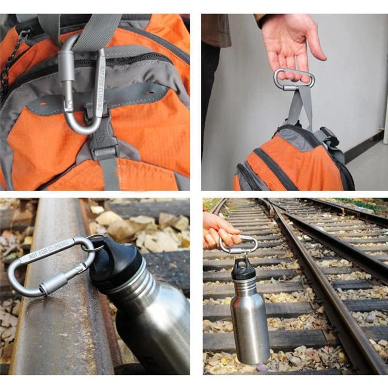 Carabiner Set For Key, Camping Survival, EDC Outdoor Keychain, Clip Alloy Aluminum Tactical