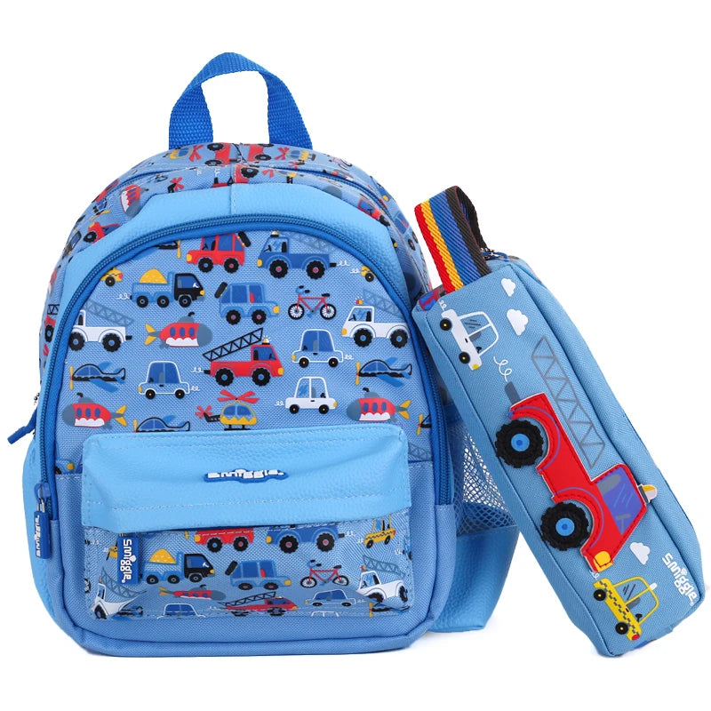 School Backpack Set For Primary School Boys Kindergarten (with Water Bottle, Lunch Bag)