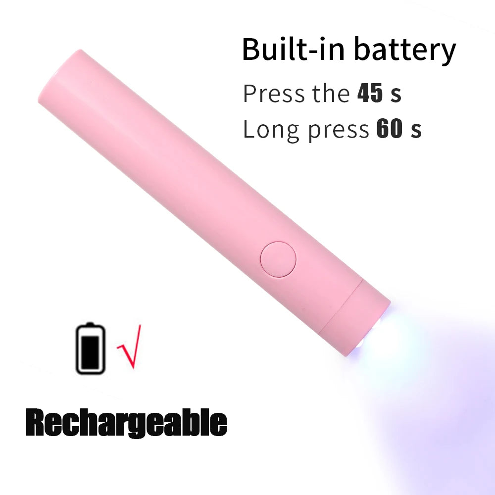 Portable Handheld Mini Nail Lamp For All Gel Polish Quick Dry USB Nail Dryer Machine UV LED Nail Lamp Mini Flashlight Pen