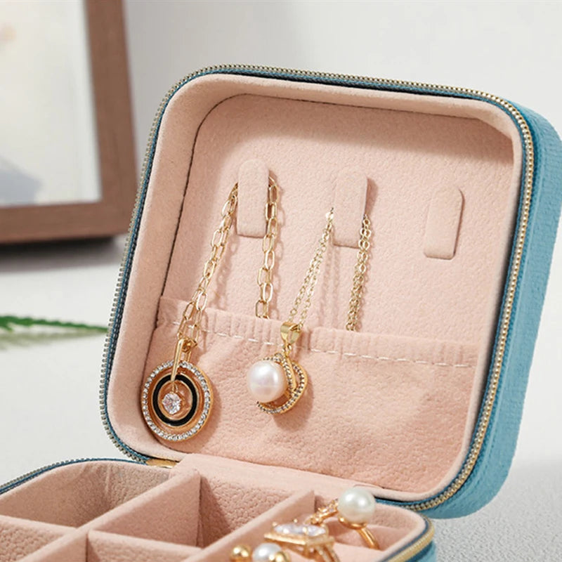 Velvet Jewelry Box Organizer Holder Travel Portable