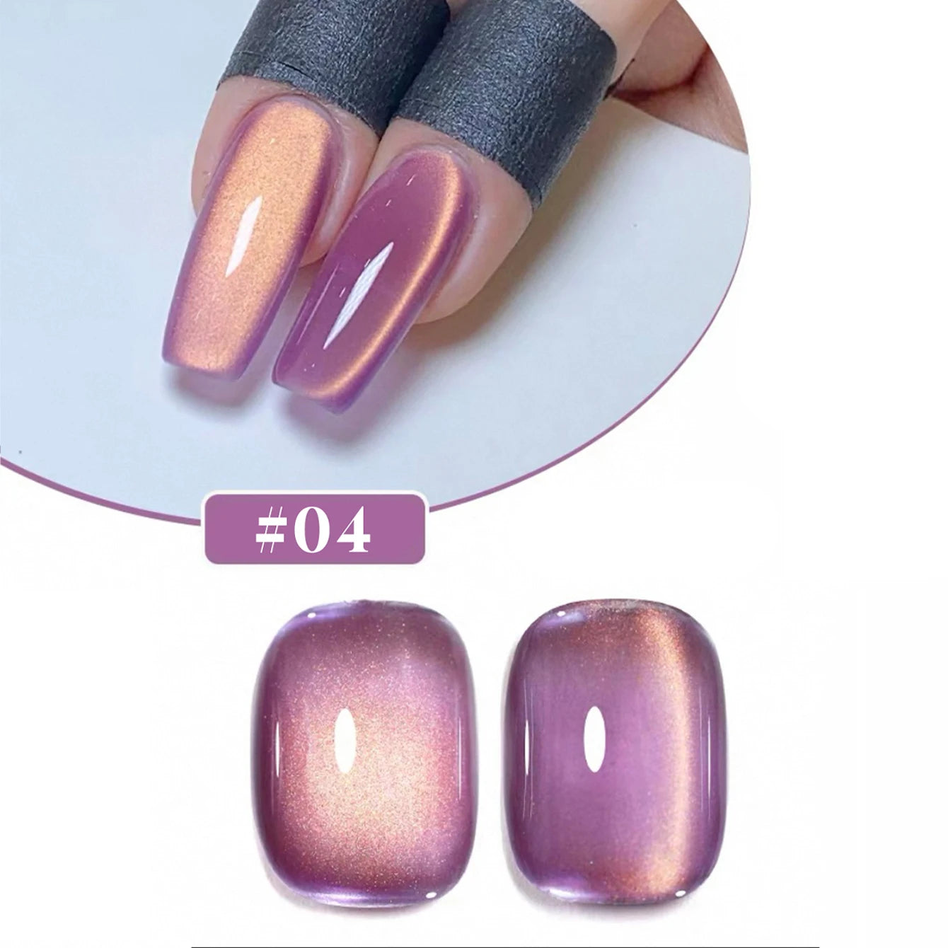 Cat Eye Gel Polish w/Glass Beads & Crystal, 5 DIY Nail Supplies Kit for Pro Nails Manicure