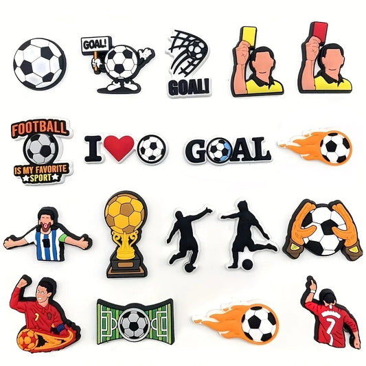 Football Series Shoe Charms for Clogs Bubble Slides Sandals - 18pcs / 22pcs