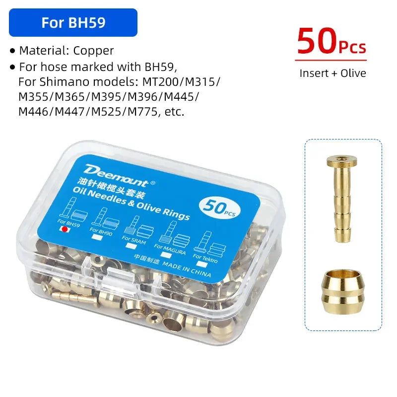 50 Pcs Bicycle Brake Olives/Inserts for SHIMANO BH90 BH59 SRAM Magura Tektro Cycle Hydraulic Brake Connector Replacement Parts