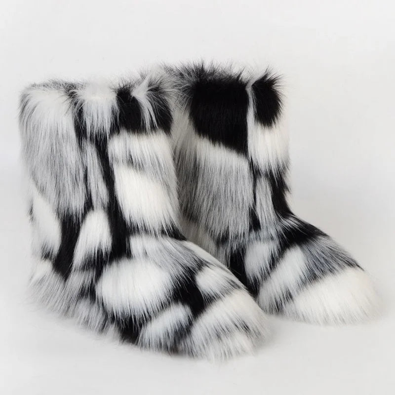 Y2K Fluffy Mid-calf Fashion Snow Boots