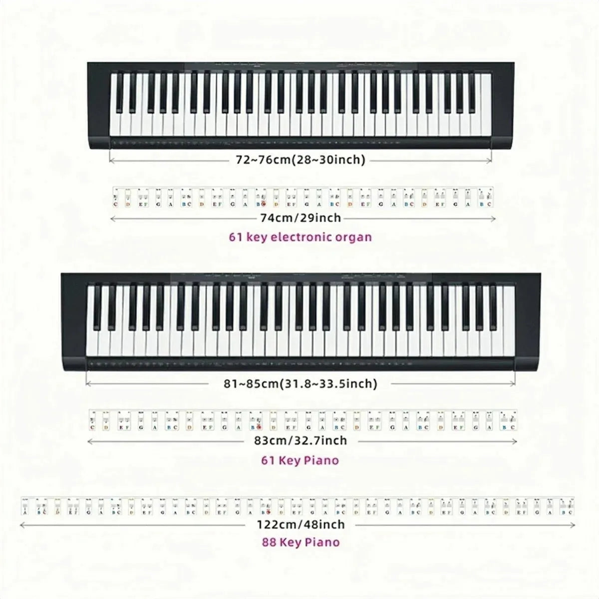 Miwayer Removable Piano Keyboard for 88/61 Key
