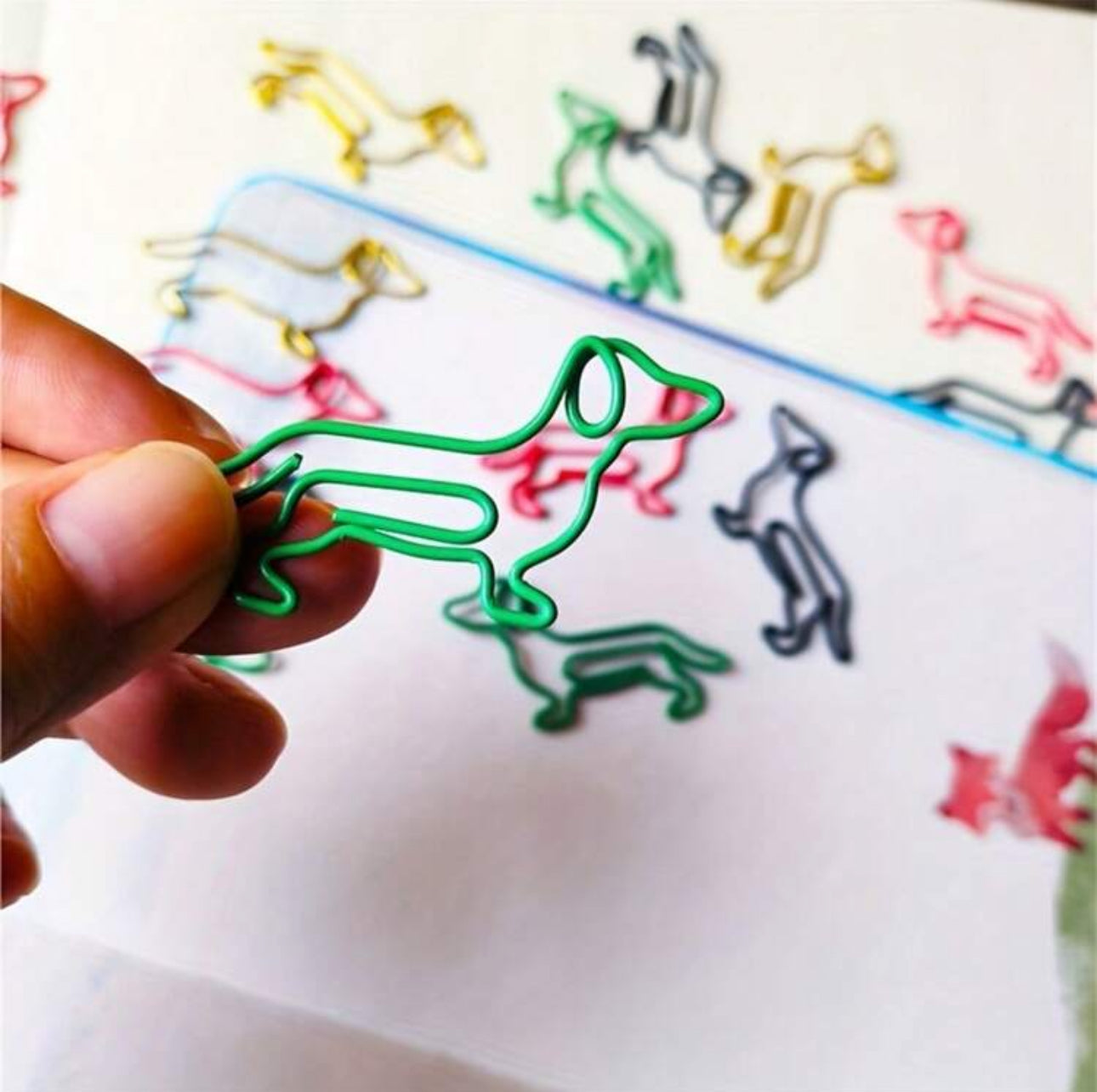 Colorful Dachshund-Shaped Paper Clips, Dog Paper Clips (50pcs/pack)