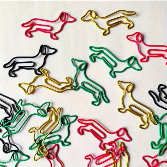 Colorful Dachshund-Shaped Paper Clips, Dog Paper Clips (50pcs/pack)