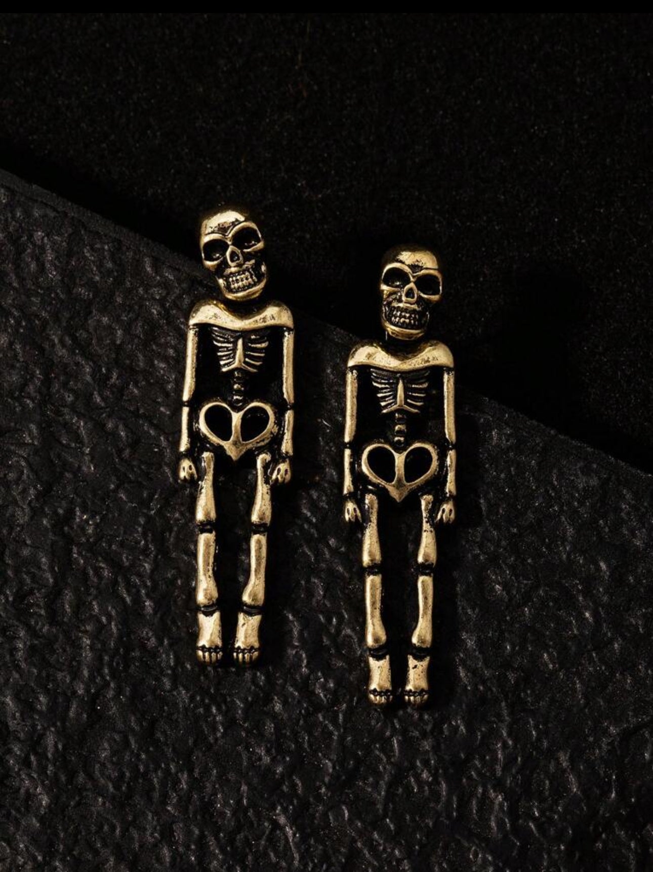 Skull Stud Earrings, Suitable For Halloween (Bronze)