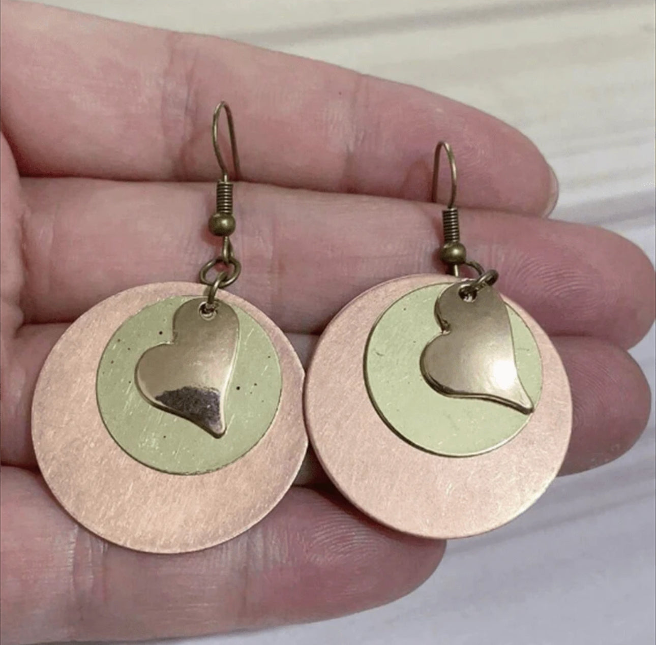 Bohemian Style Multi-Layer Heart Pendant Earrings
