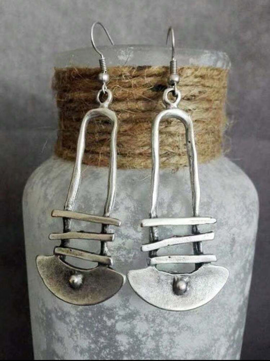 Vintage Silver Unique Pattern Earrings