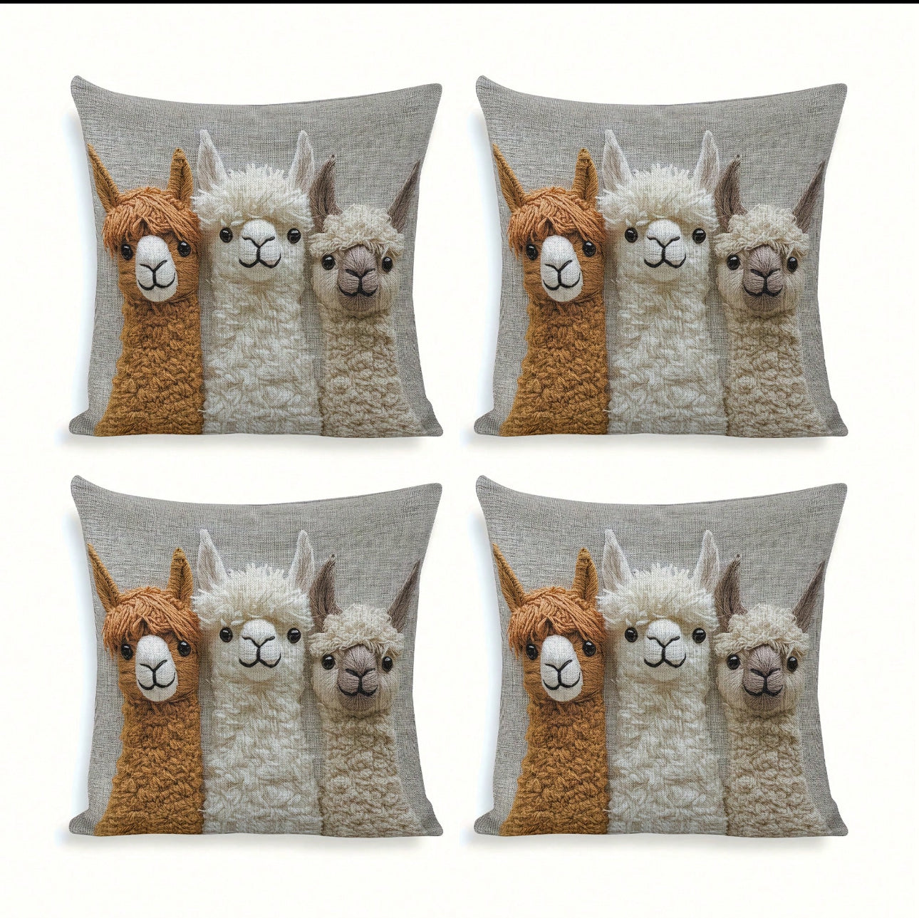 Alpaca Pattern Pillow Cover, 2D Printed - 2 pcs/pack