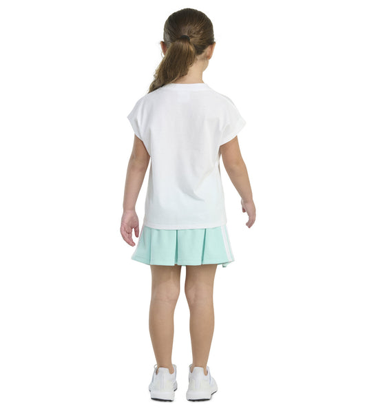 Adidas Toddler and Little Girls 2-Piece Graphic Sleeveless Box T-Shirt and French Terry Skort Set