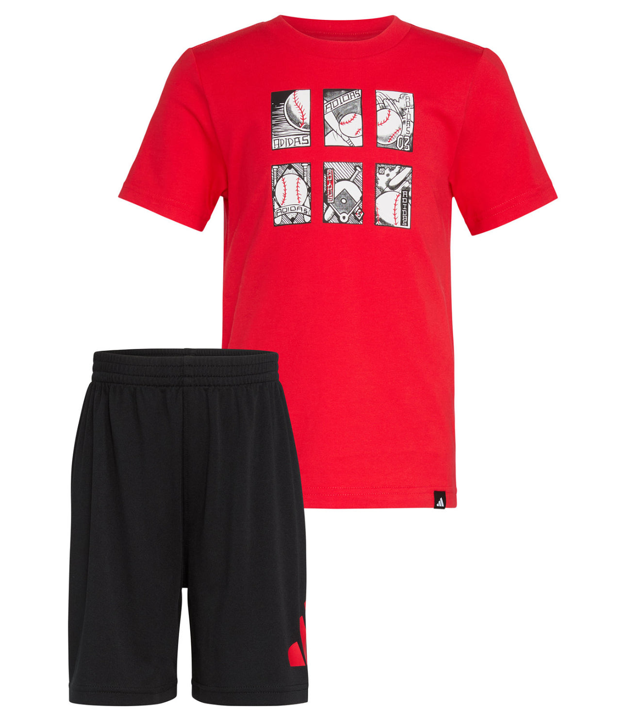 Adidas Toddler and Little Boys Graphic T-Shirt and Stripe Shorts, 2-Piece Set