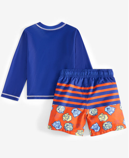 Paw Patrol Toddler Boys Rash Guard and Swim Trunks 2-Piece Swimsuit