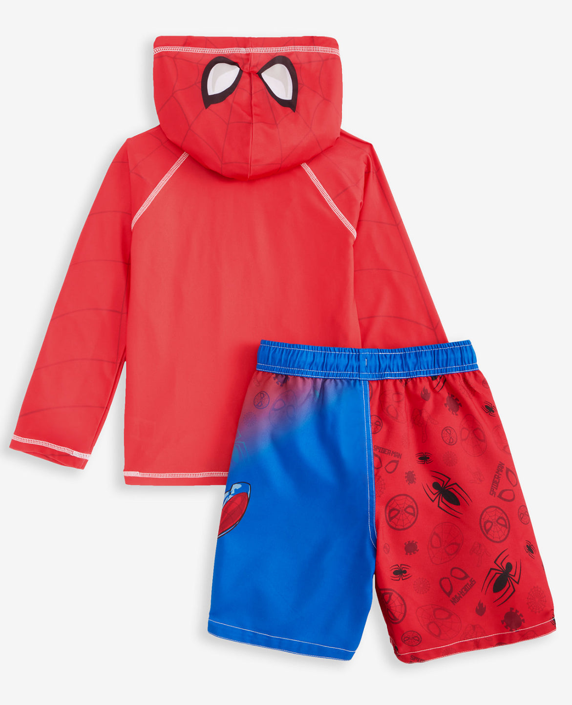 Spider-Man Little Boys Hooded Rashguard and Swim Trunks 2-Piece Swimsuit