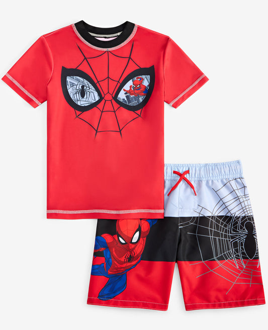 Spider-Man Toddler Boys Rashguard and Swim Trunks 2-Piece Swimsuit