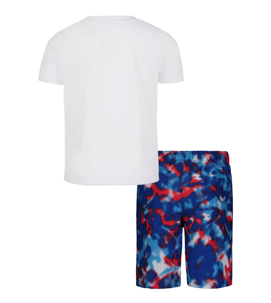 Under Armour Little Boys Freedom Camo Short Sleeve T-Shirt Volley Swimsuit, 2-Piece Set