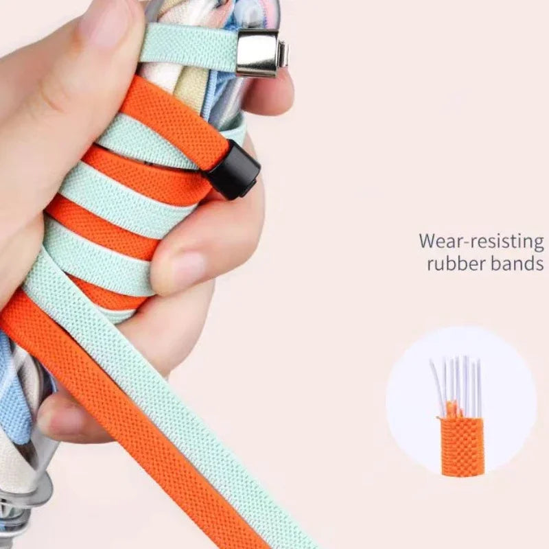 No Tie Elastic Shoe Laces - 8mm Widened