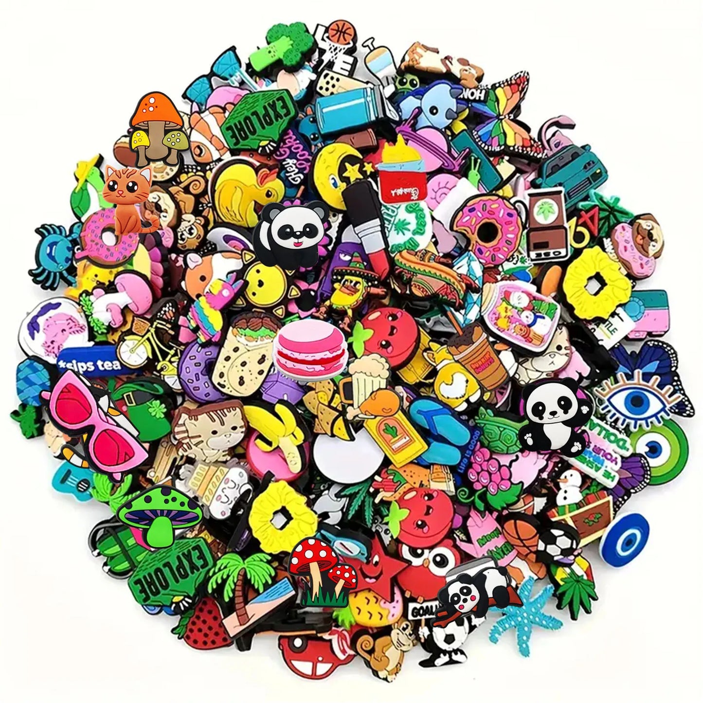 Random Style Shoe Charms for Sandals, 10-100Pcs per Pack