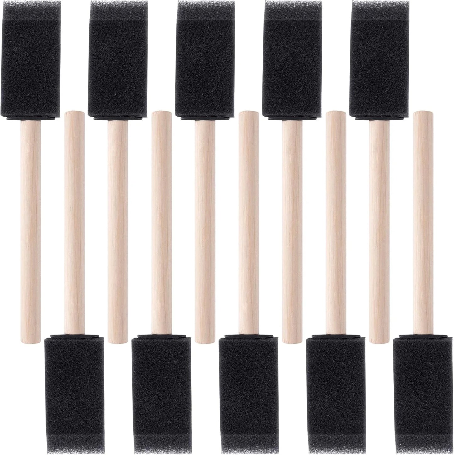 10Pcs Sponge Brush with Wooden Handle