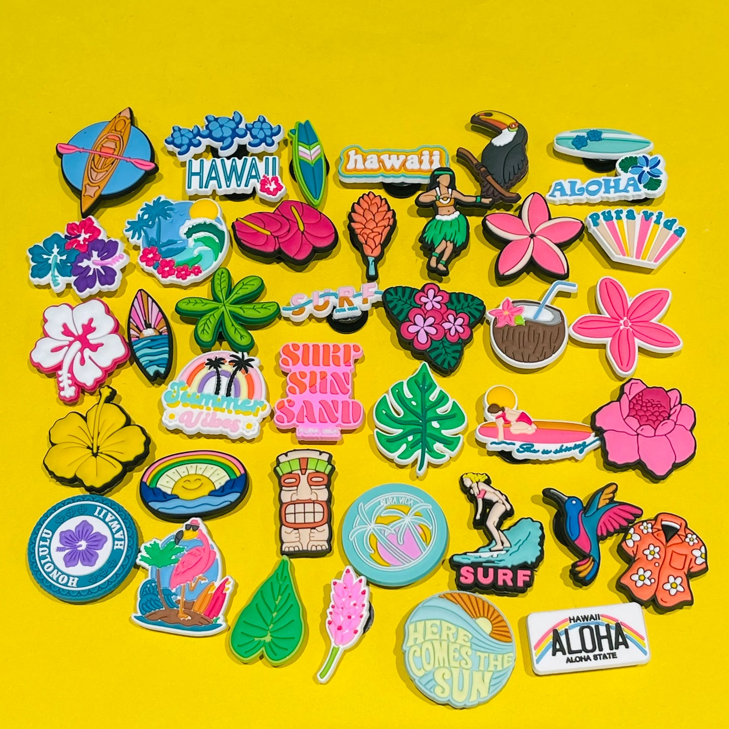 Hawaii Summer Vibes Shoe Charms - 1 piece