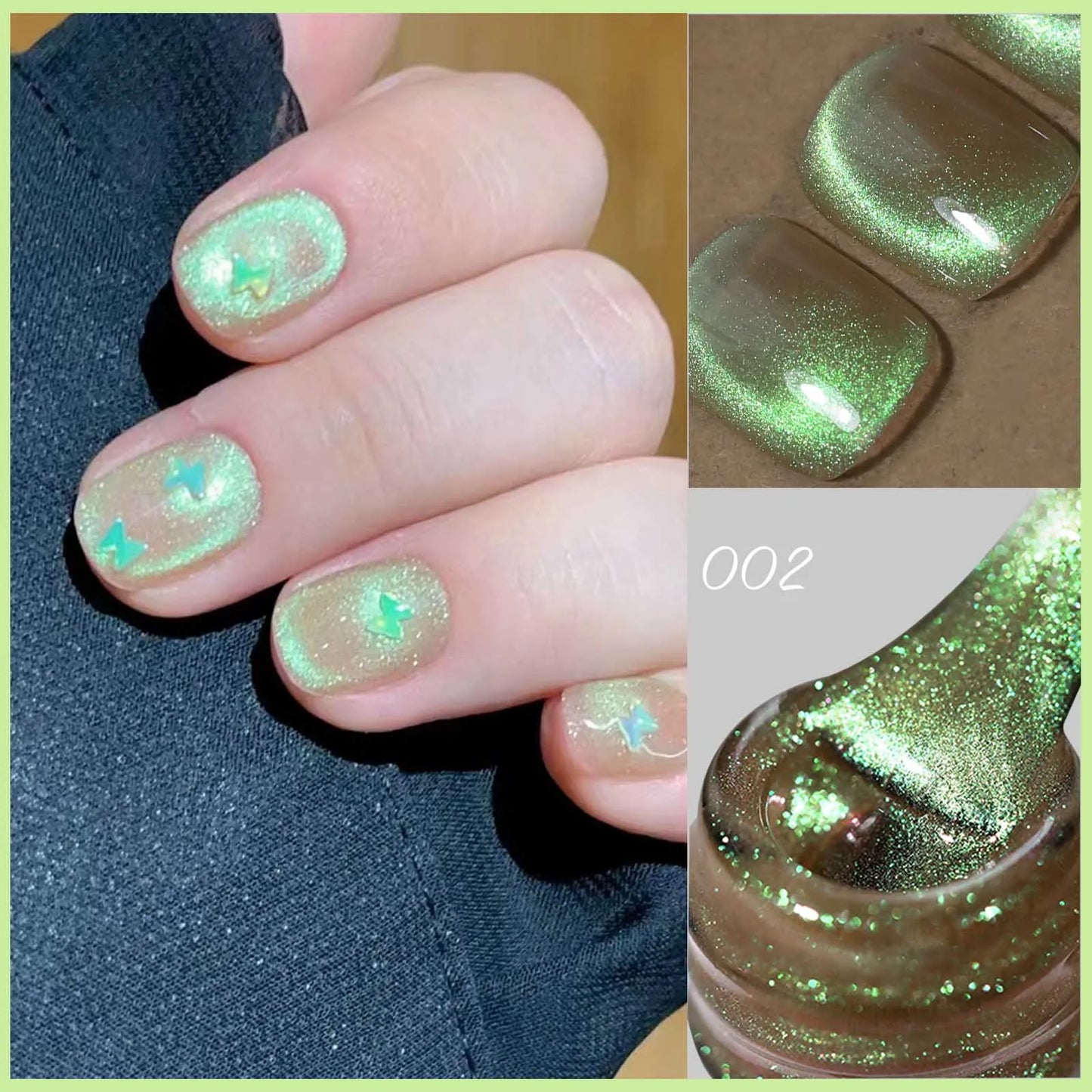 Aurora Blue Tears Cat Eye Magnetic Gel Nail Polish