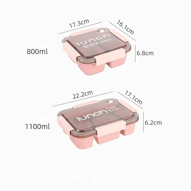 800/1100ml Compartmented Microwaveable Lunch Box