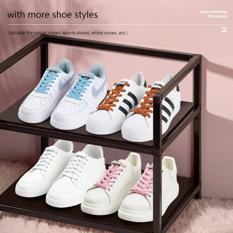 No Tie Elastic Shoe Laces - Metal Lock