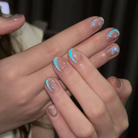Aurora Blue Tears Cat Eye Magnetic Gel Nail Polish