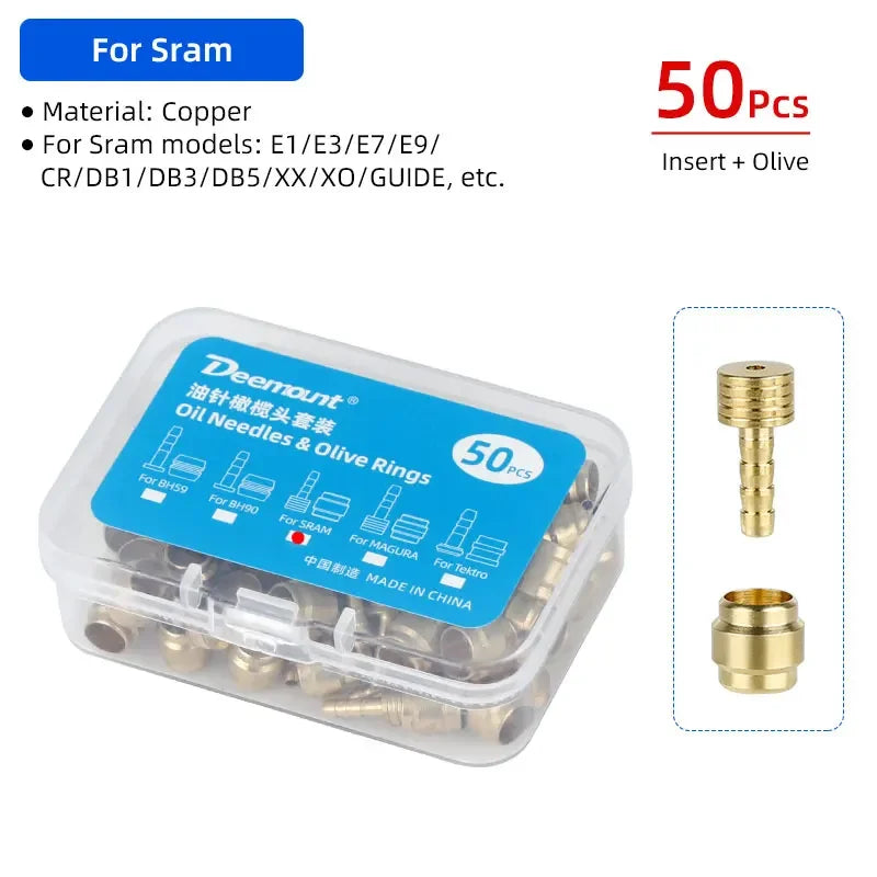 50 Pcs Bicycle Brake Olives/Inserts for SHIMANO BH90 BH59 SRAM Magura Tektro Cycle Hydraulic Brake Connector Replacement Parts