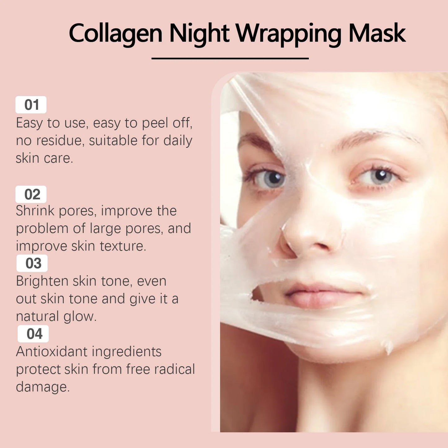 Collagen Peel-off Mask - Deeply Moisturizing Hydrating Firming Skin Facial Mask