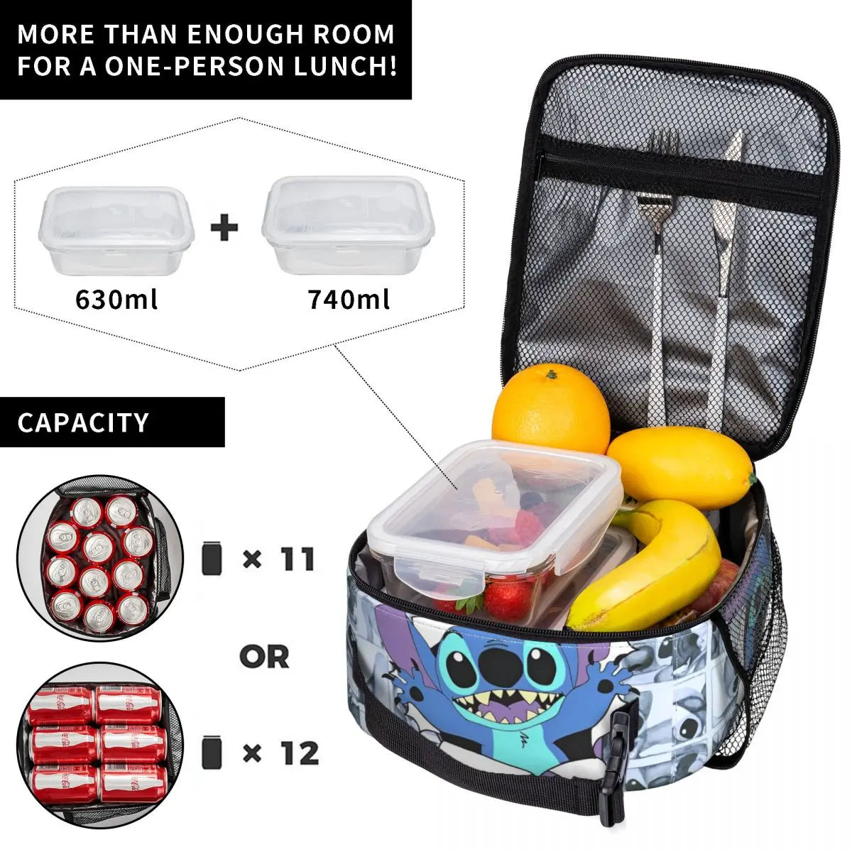Stitch Insulated Lunch Bags Storage Food Box