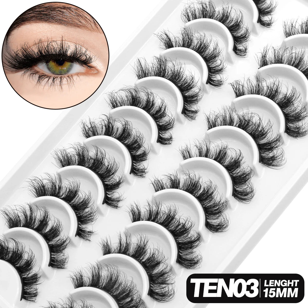 GROINNEYA 5/10 pairs 3D Lashes