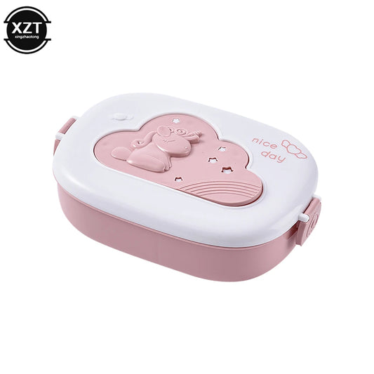 Portable Cute Lunch Box for Kids with Compartments Microwaveable