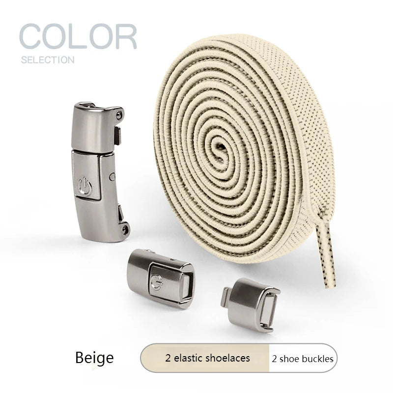 No Tie Elastic Shoe Laces - Metal Lock