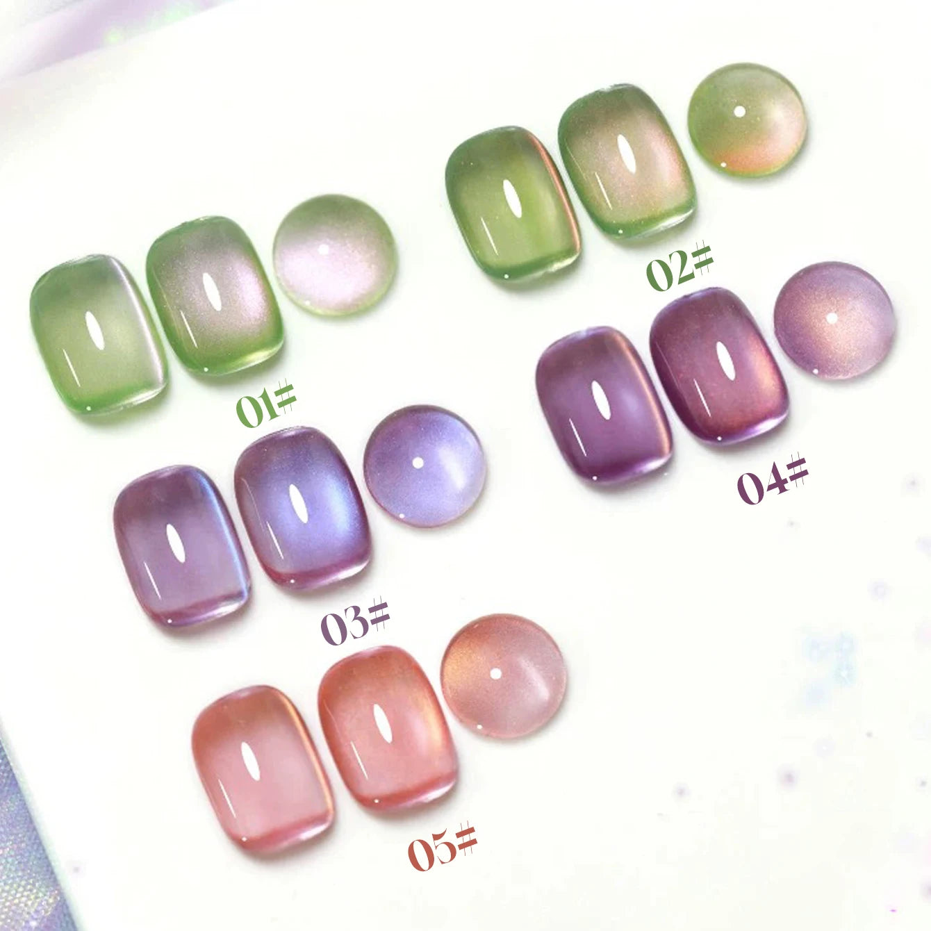 Cat Eye Gel Polish w/Glass Beads & Crystal, 5 DIY Nail Supplies Kit for Pro Nails Manicure
