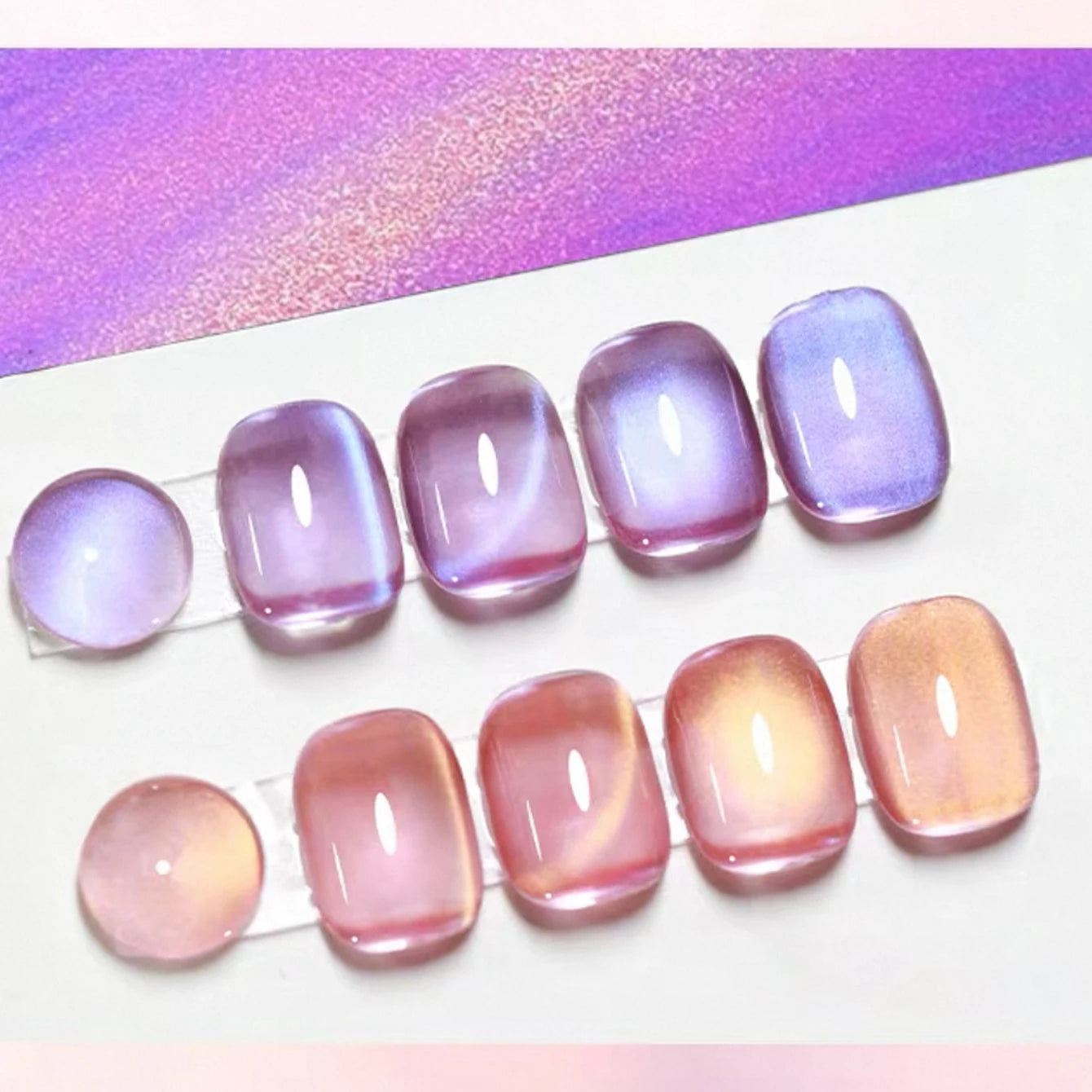 Cat Eye Gel Polish w/Glass Beads & Crystal, 5 DIY Nail Supplies Kit for Pro Nails Manicure